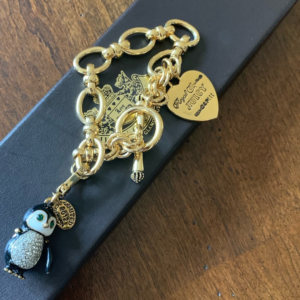 Juicy Couture Charm Bracelet Toggle With 2012 Limited Edition Penguin Ch…